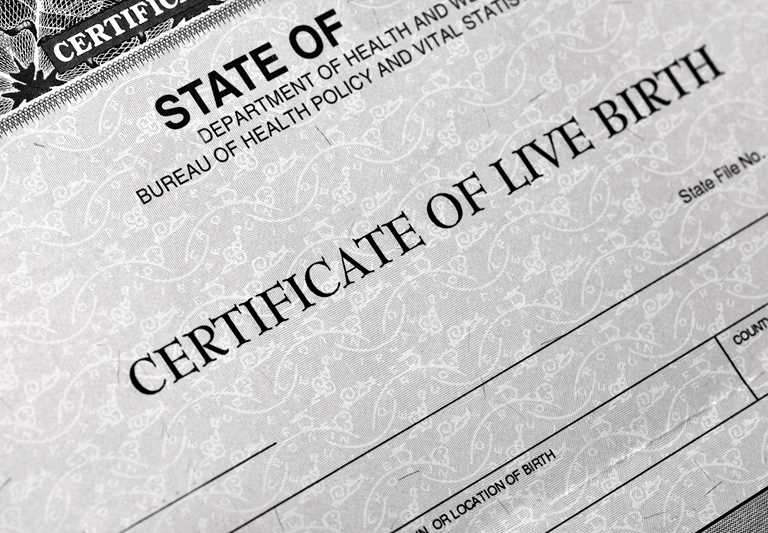 Texas birth certificate